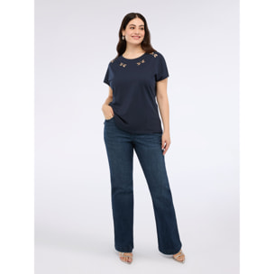 Fiorella Rubino - Jeans acampanados lavado azul - Azul