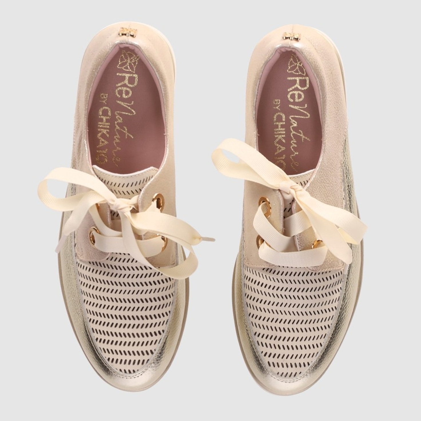 Zapatos de Piel - Platino - Tacón: 3 cm