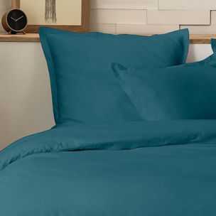 Parure housse de couette 100% gaze de coton unie - vert émeraude