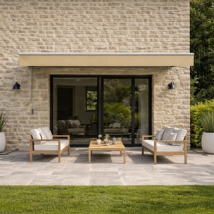 TULLY Store banne manuel 2,95 x 2,5 m en aluminium avec toile taupe