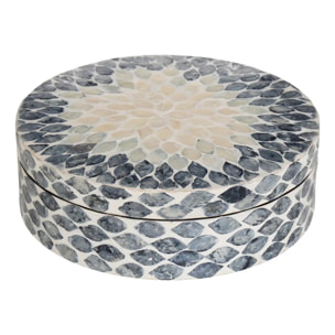 Boîte déco Sheila D25,5cm nacrée grise