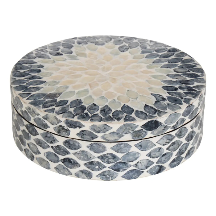 Boîte déco Sheila D25,5cm nacrée grise