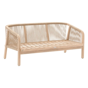 Canapé de jardin "Papouasie" acacia 2 places en polyester et acacia