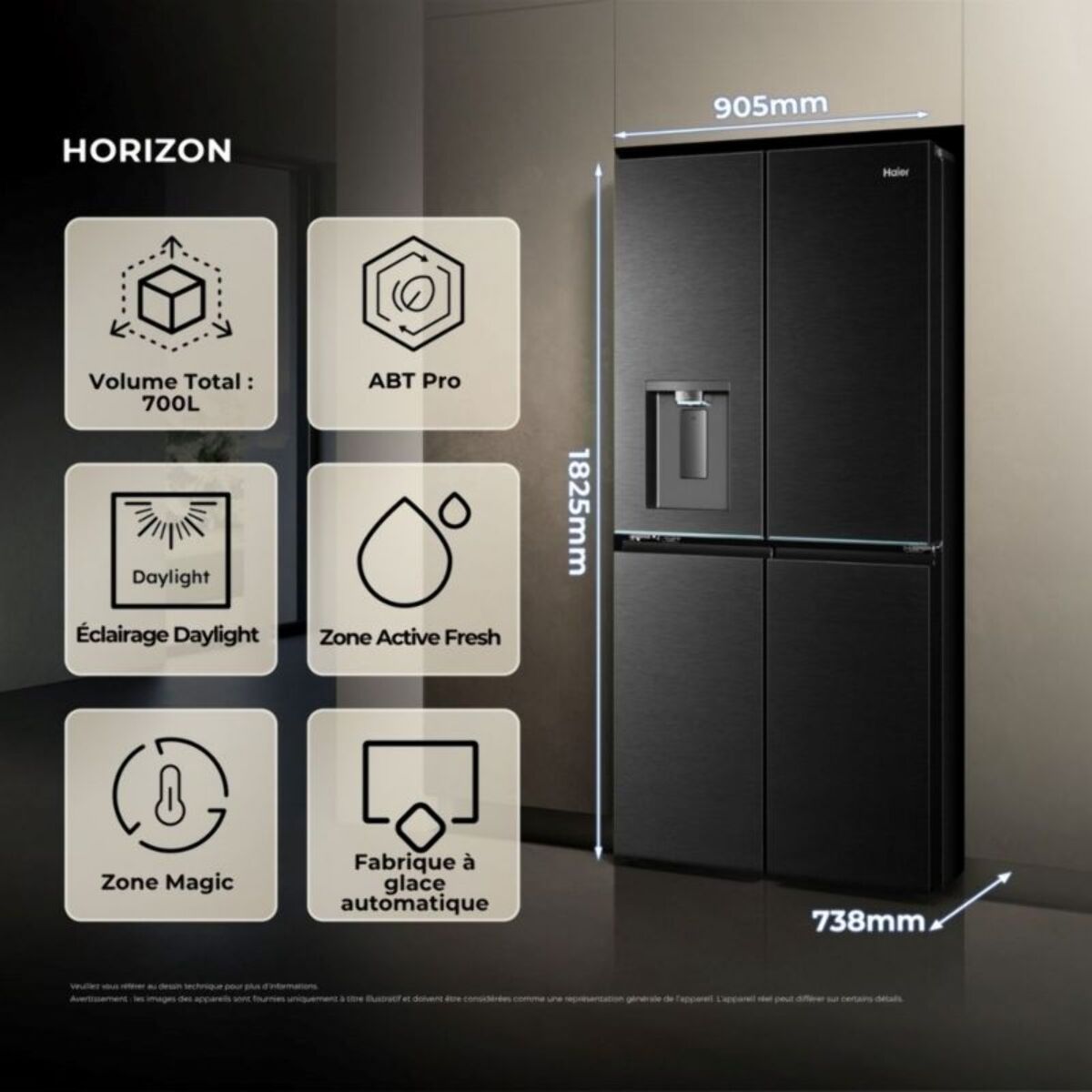 Réfrigérateur multi portes HAIER HCR79F18CHMB