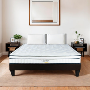 Ensemble Matelas Ressorts ensachés Bartoldi avec sommier en bois
