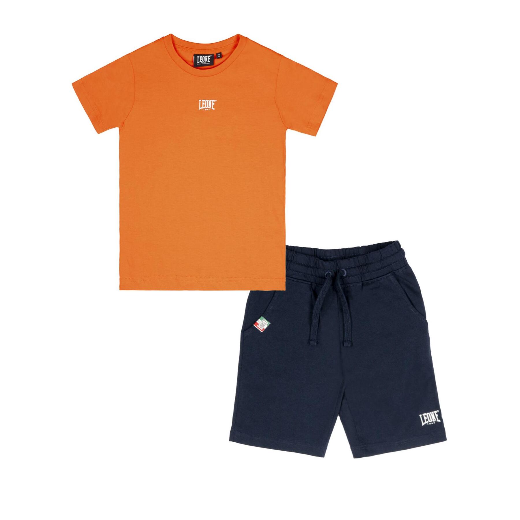 Set da bambino con t-shirt e pantaloncini in cotone Leone Original