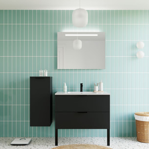 Meuble salle de bain vasque intégrée 2 tiroirs - SOHO