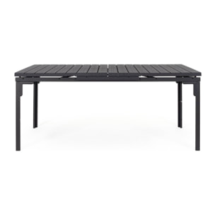 Tavolo allungabile da giardino VALENCIA antracite effetto legno, struttura in acciaio, 180×89,5–240×89,5 cm