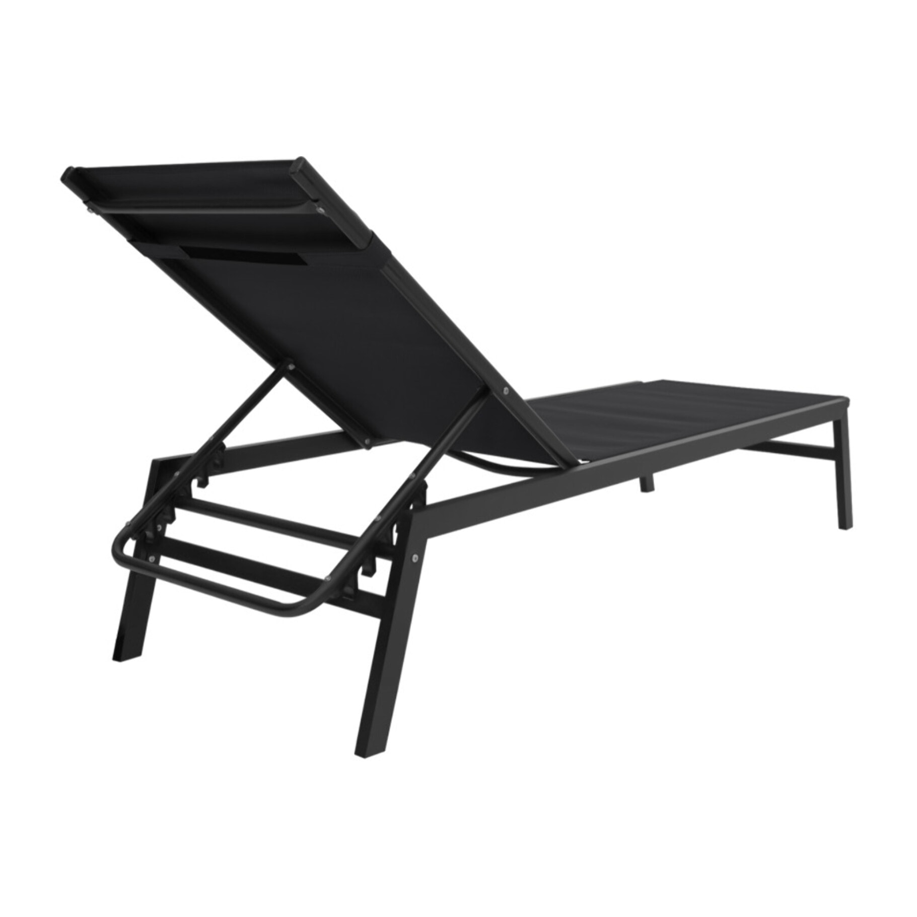 Transats inclinables Faro 5 positions en aluminium noir - lot de 2