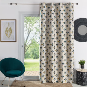 Rideau d'ameublement en jacquard - Jaune Ocre