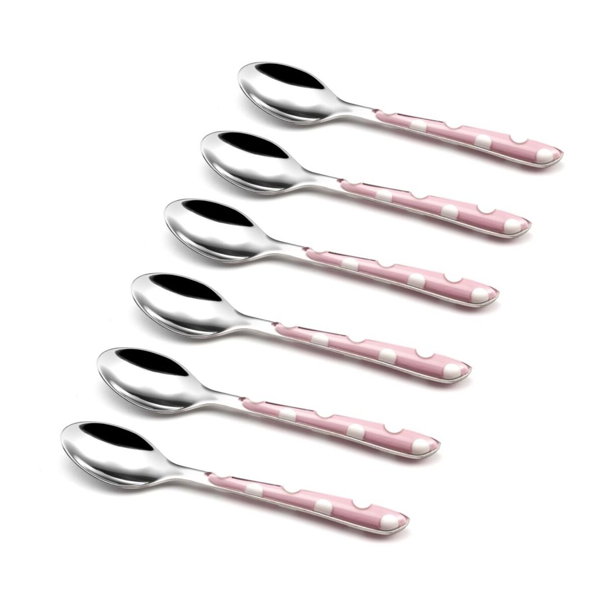 Solstice Lunares Rosa - Set de 6 cucharillas de café