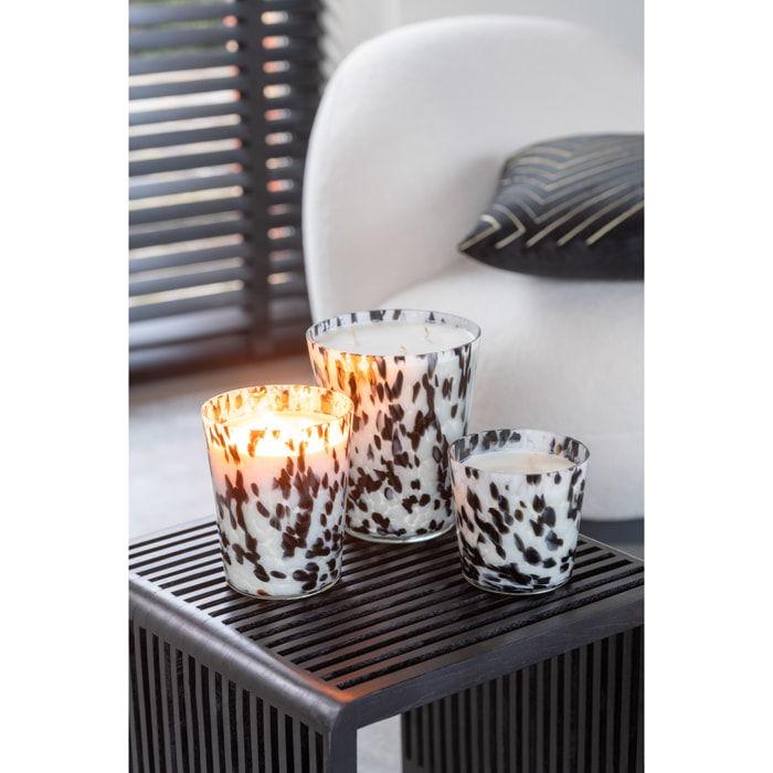 J-Line bougie parfumée Noa - Stone & Rock - verre - noir/blanc - large - 95H