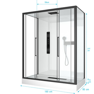 Cabine de douche RECTANGLE 160x85x217cm - FACTORY 2 XXL