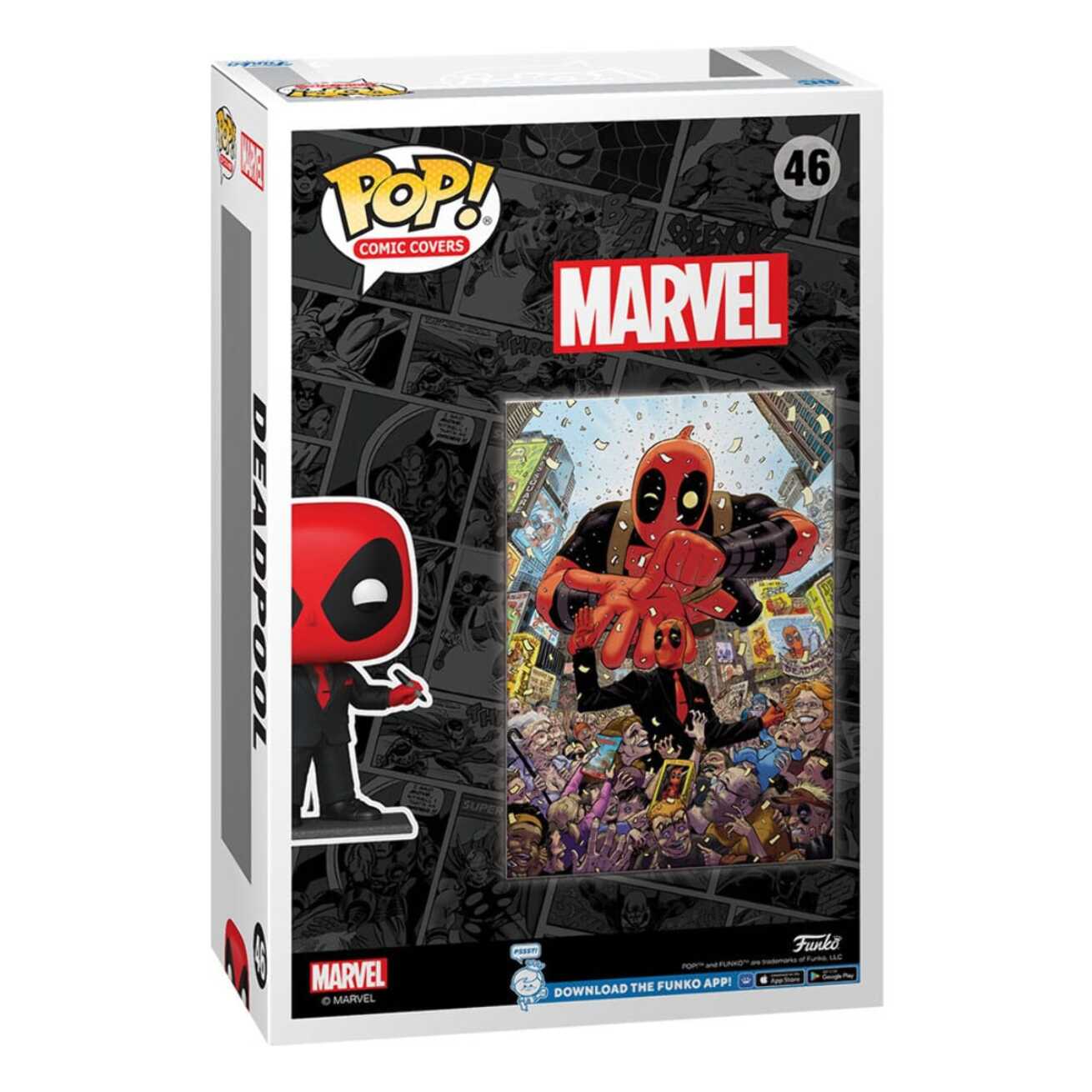 Marvel Pop! Comic Cover Vinile Figura Deadpool (2025) -1 Deadpool In Black Suit 9 Cm Funko