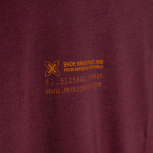Camiseta MUNICH oversize streetwear de algodón orgánico burdeos