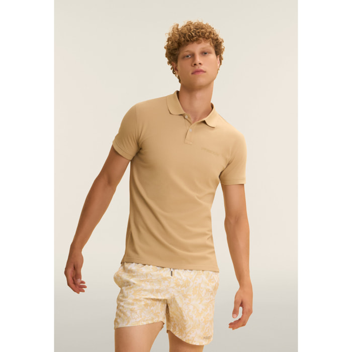 Polo Uomo Freddy in Piquet di Cotone con Logo Outline