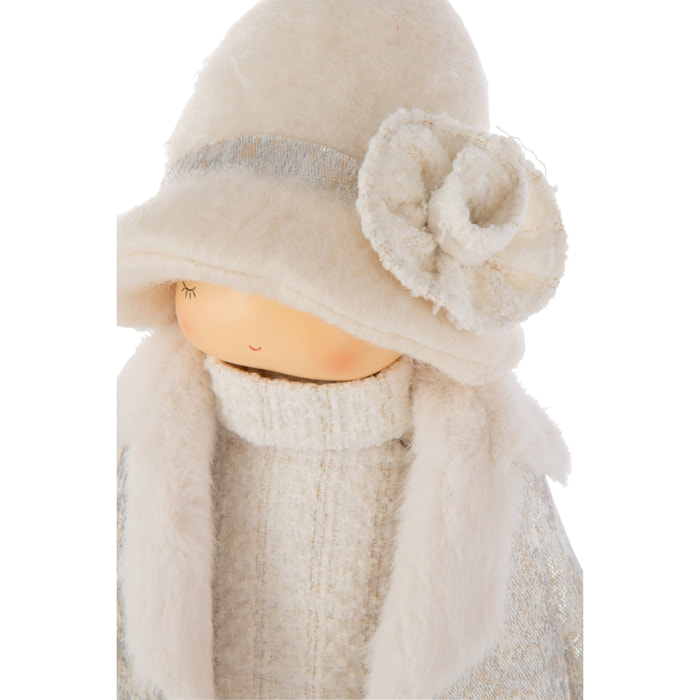 J-Line figurine Fille + Sac - polyrésine - blanc - large