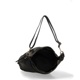 Borsa a spalla da donna Made in Italy - Modello Oriana Plus - 100% pelle - 36.0 x 40.0 x 12.0 cm