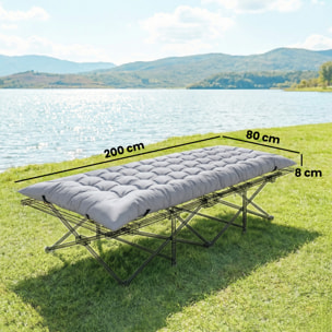 Matelas de camping pliable polyester gris clair