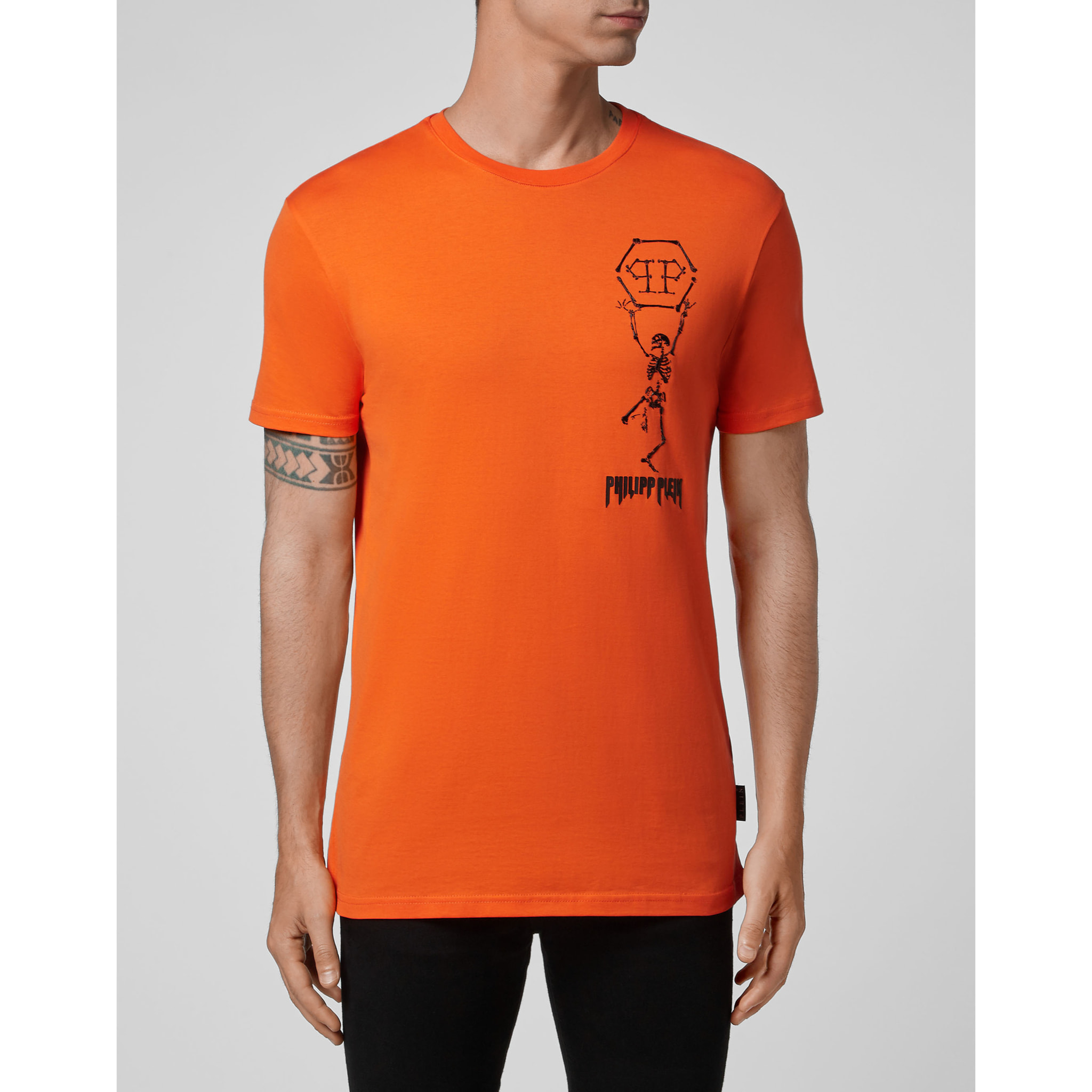 PHILIPP PLEIN T-shirt Round Neck SS Skeleton