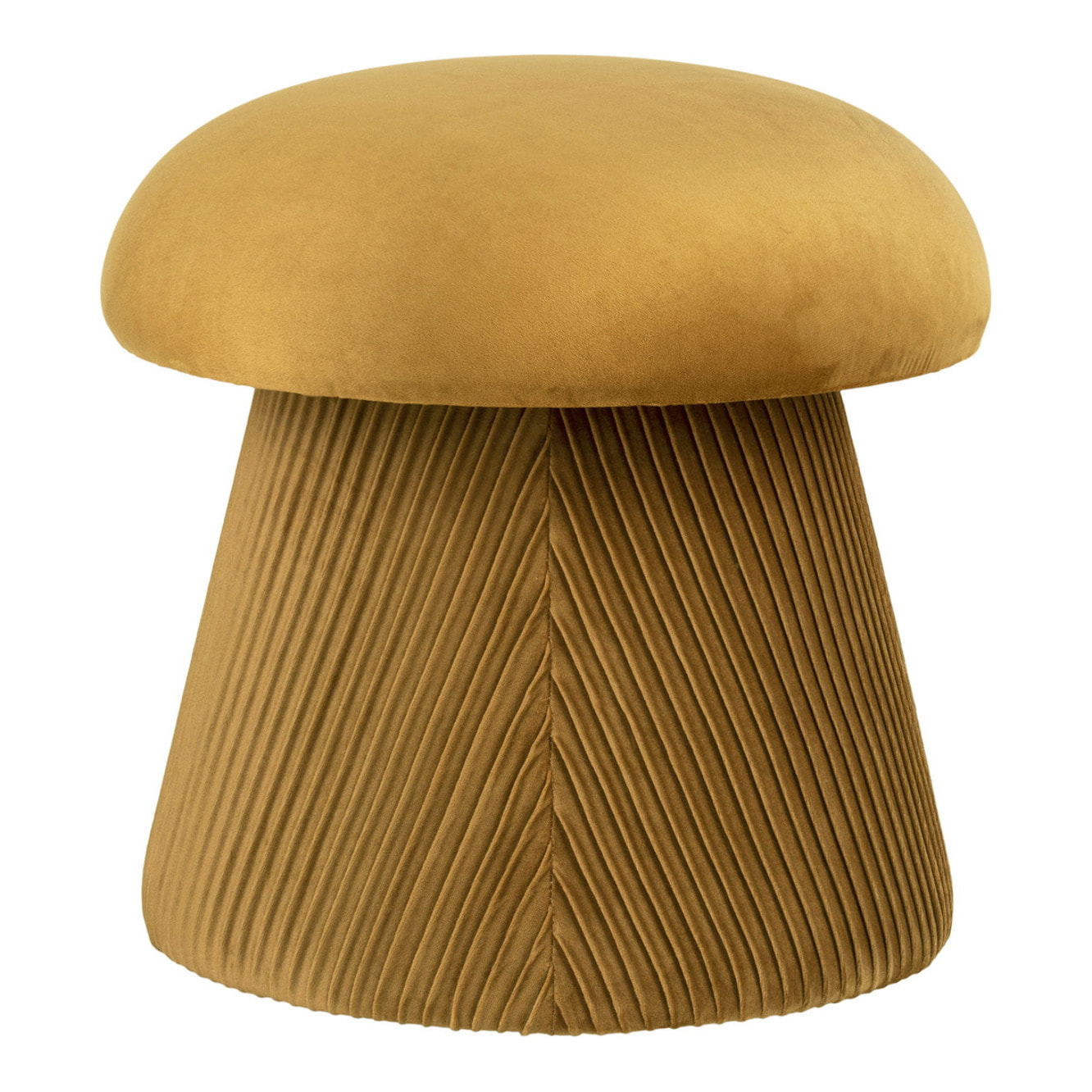 Pouf Hampton in velluto ocra forma fungo ø39 cm