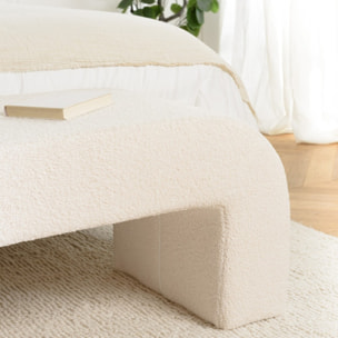 LEOPOLD - Banc en tissu bouclette écru