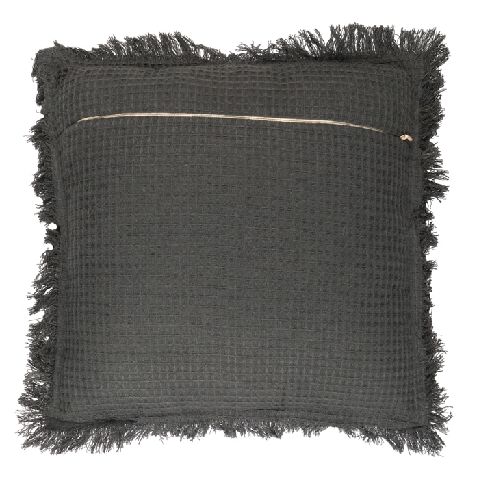 Coussin - HOME DECO FACTORY - Gaufré - Anthracite - 40 x 40 cm