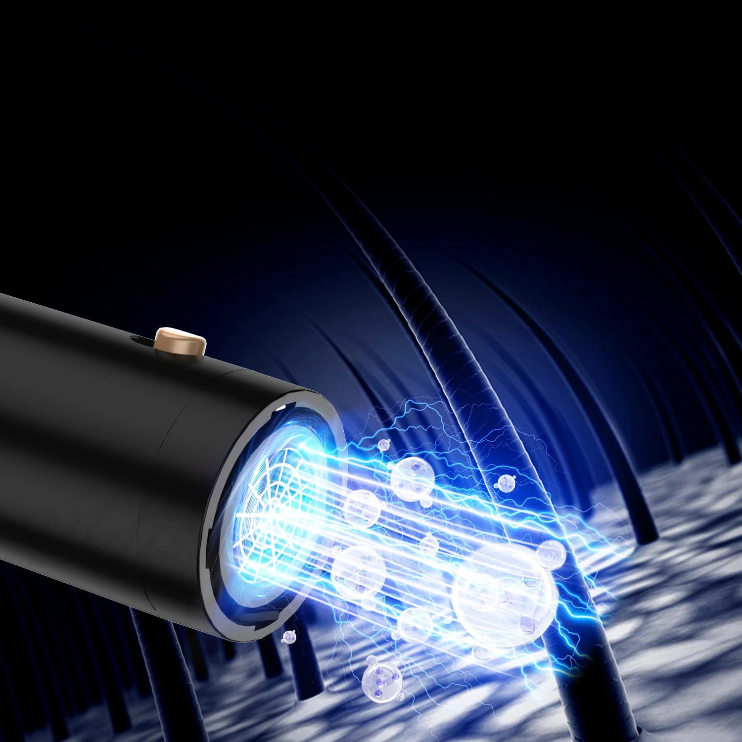 Secador de pelo plegable 5 en 1 con tecnología iónica, 1000 W de potencia y 3 niveles de temperatura ajustable.