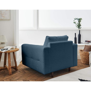 Rune - fauteuil - en tissu bouclette - Bleu nuit