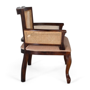 Sofá de Madera de Acacia 120 Cm Estilo Rústico Vintage