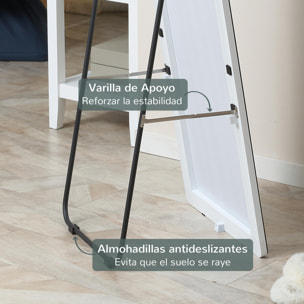 HOMCOM Espejo de Pie Espejo de Cuerpo Entero 45x37x158,5 cm Espejo de Pared con Marco de Aleación de Aluminio para Salón Dormitorio Vestidor Estilo Moderno Plata