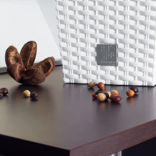 Maceta Rattan effect de 11,4 litros con inserto para plantar en color blanco