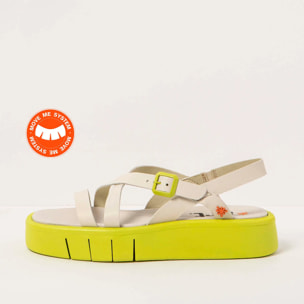 Sandalias 1853 NAPPA CREAM-PISTACHO/ MALAGA color Cream-pistacho