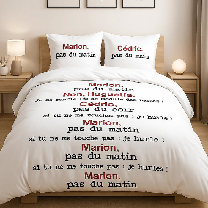 Parure Housse De Couette 100% coton Scene De Menage