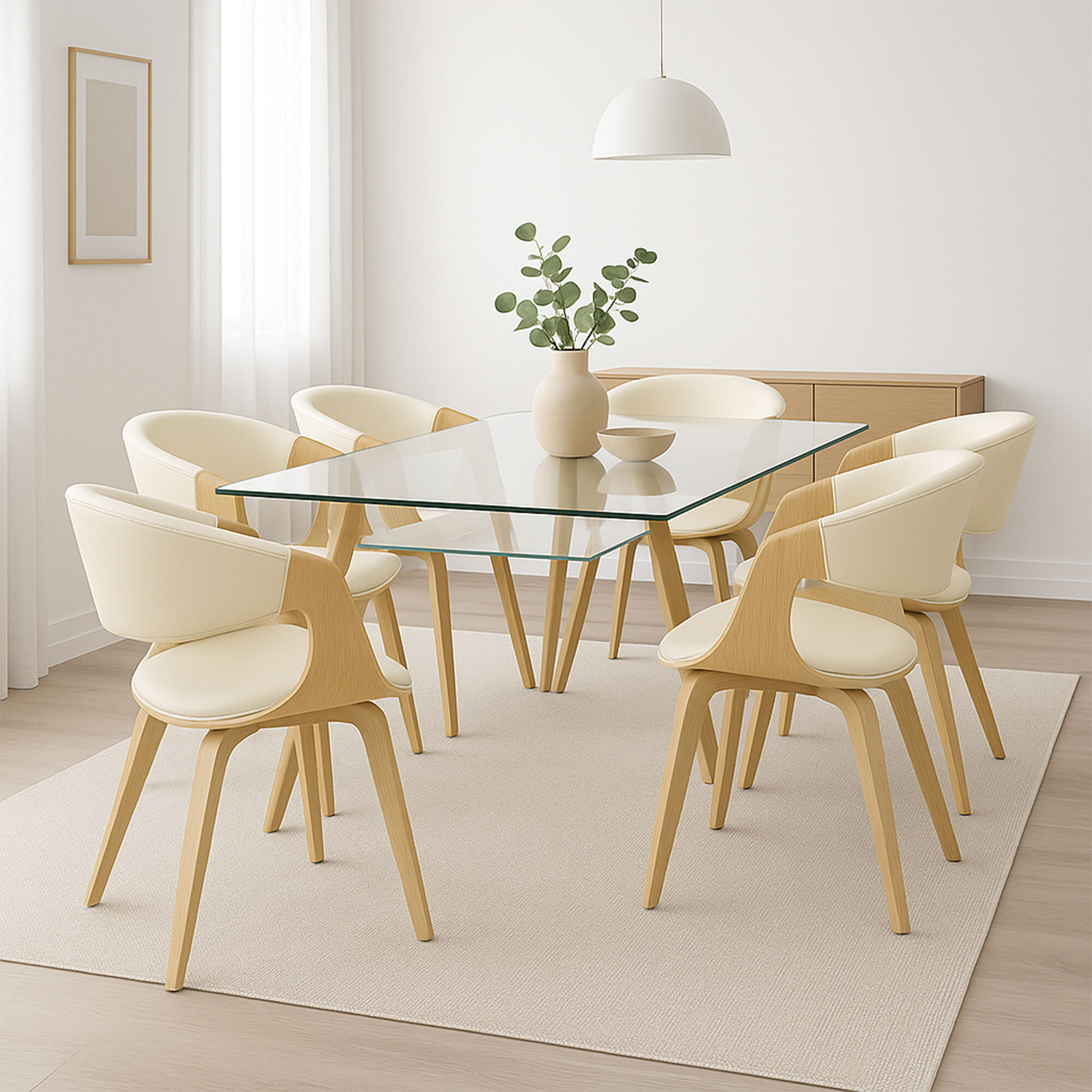 Yorkshire - Poltroncina Sedia in Legno Massello e Leatherette Bianca