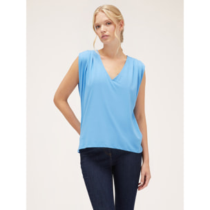 Motivi - Camiseta con pliegues en los hombros - Light - blue