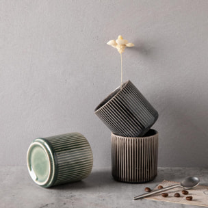 Lot de 4 tasses noir - "Charbon"