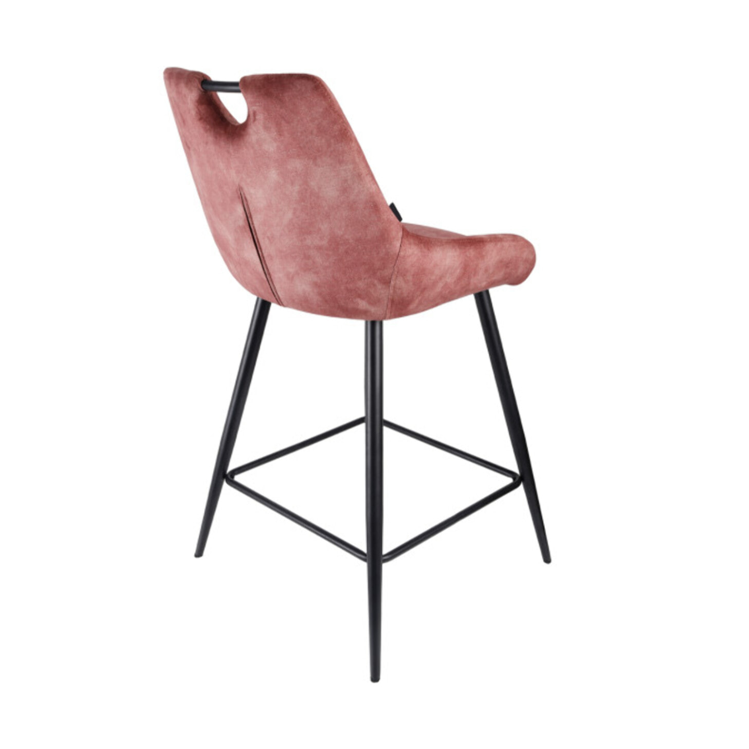 Chaise de bar en velours avec poignée et pieds en métal - ROSA 2