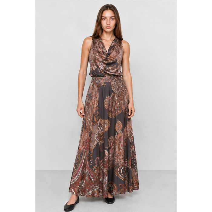 Kocca - Top da donna senza maniche a fantasia paisley Donna