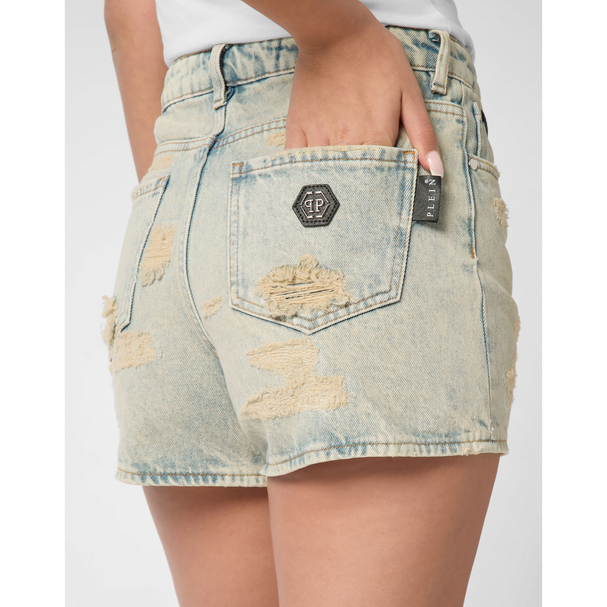 PHILIPP PLEIN Denim Shorts