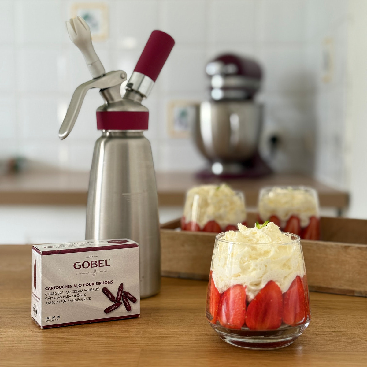 Siphon professionnel inox GOBEL - cuve inox - tête inox - 0.5L