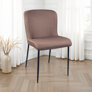 Lot de 2 chaises de salle à manger Tomasucci TRYUN, en tissu, marron, 59 × 49 × 82 cm