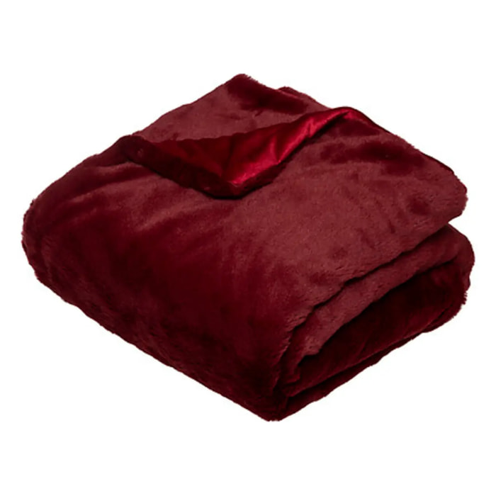 Plaid fourrure rouge 130x180cm