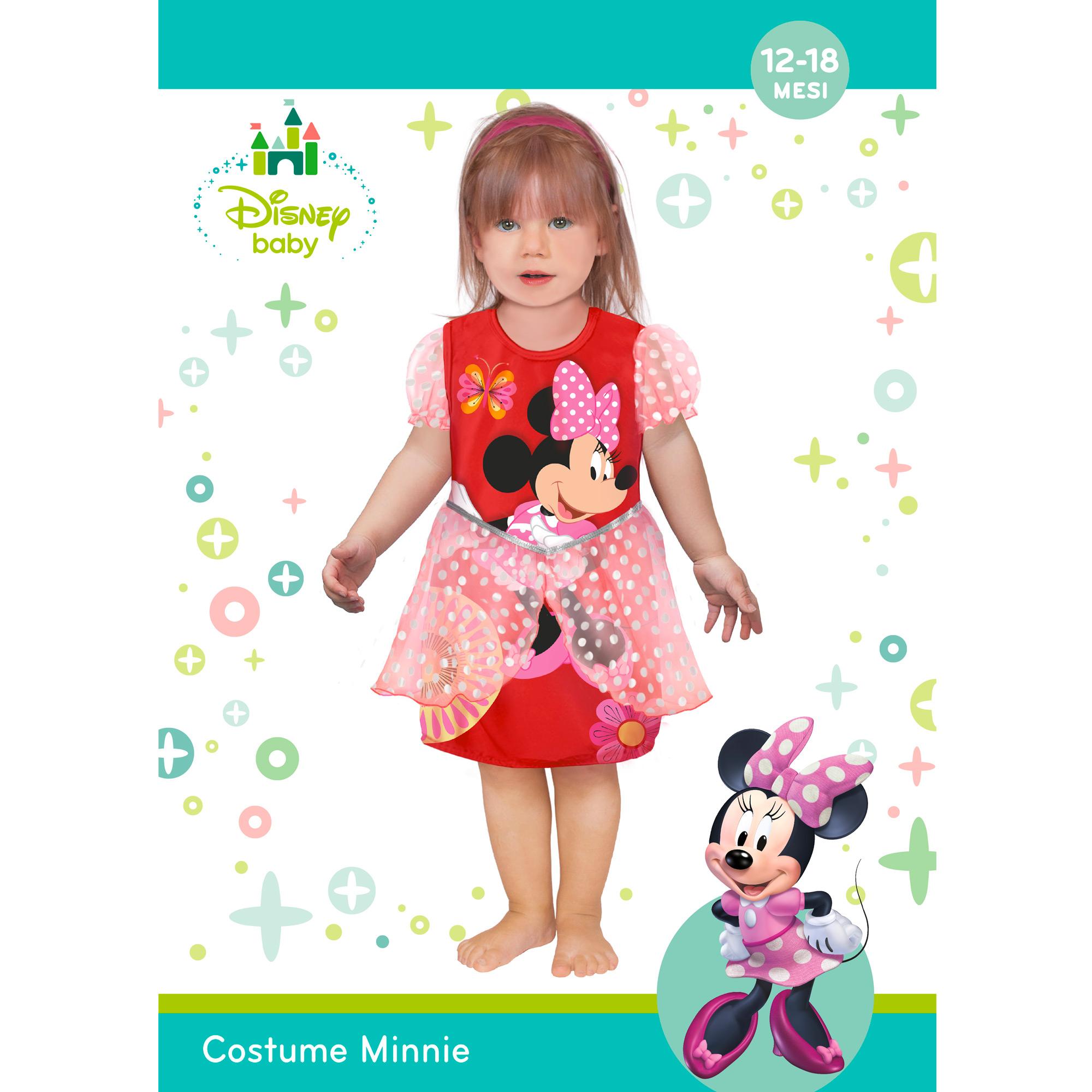 Vestito Costume Disney Baby Minnie Topolina Rosso Rosa Bambina