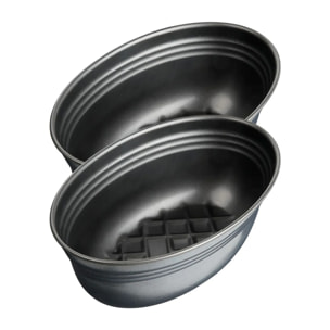 Ensemble de 2 Moules à pain ovale 26 x 16 cm Zenker Black Metallic
