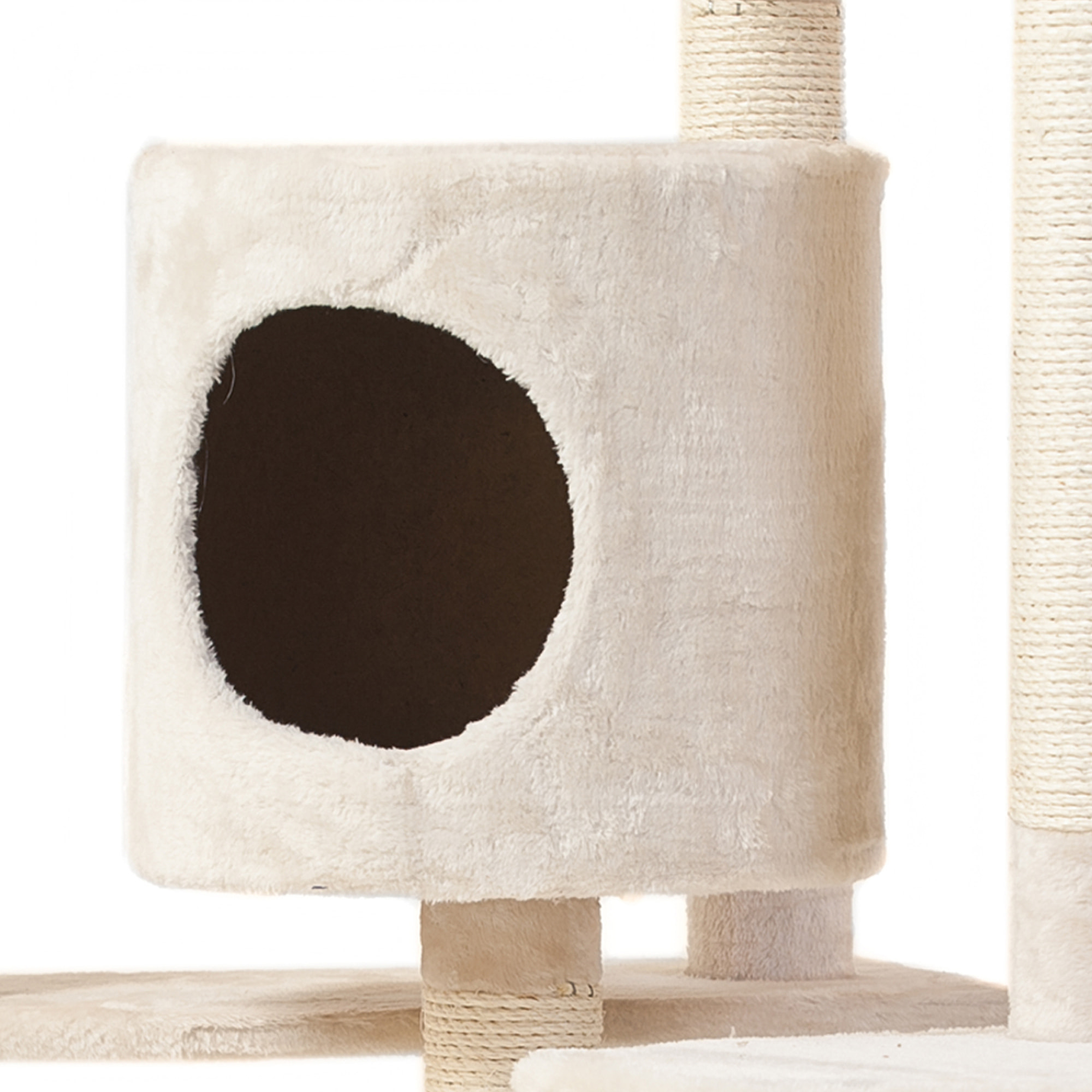 Albero per Gatto con Graffiatoio Cuccia Giocattolo Gatti Parco Giochi Tiragraffi in Sisal Naturale 203 x 60 x 60 cm