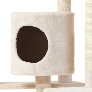 Albero per Gatto con Graffiatoio Cuccia Giocattolo Gatti Parco Giochi Tiragraffi in Sisal Naturale 203 x 60 x 60 cm