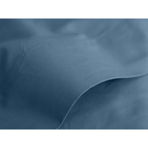 Drap plat percale pur coton peigné longues fibres 80 fils/cm² Vent du sud - Marine