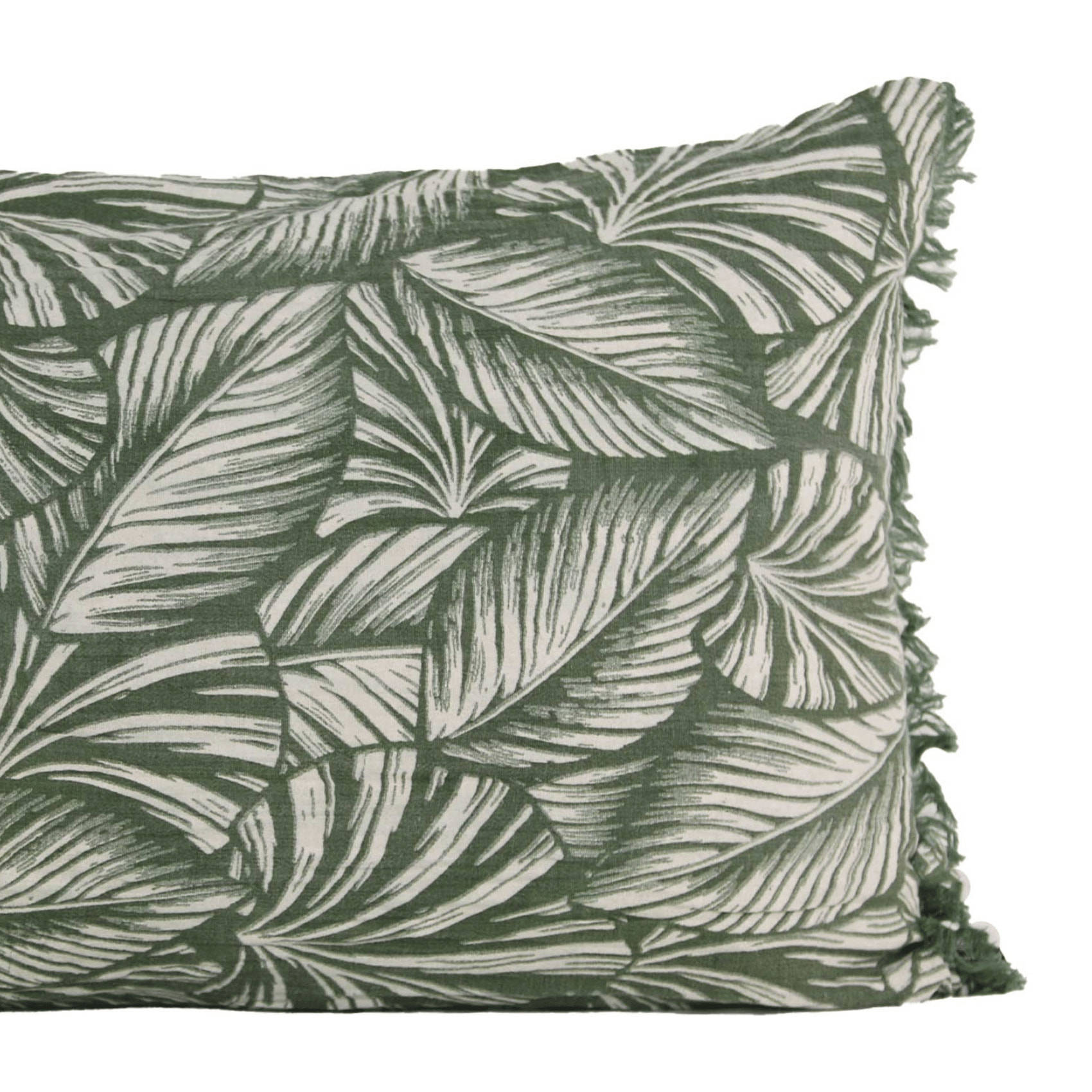 Coussin motif feuilles exotiques - Vert