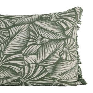 Coussin motif feuilles exotiques - Vert